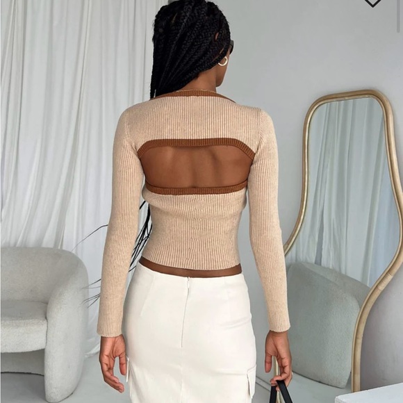 Princess Polly two piece knit top beige small / medium - Picture 2 of 3